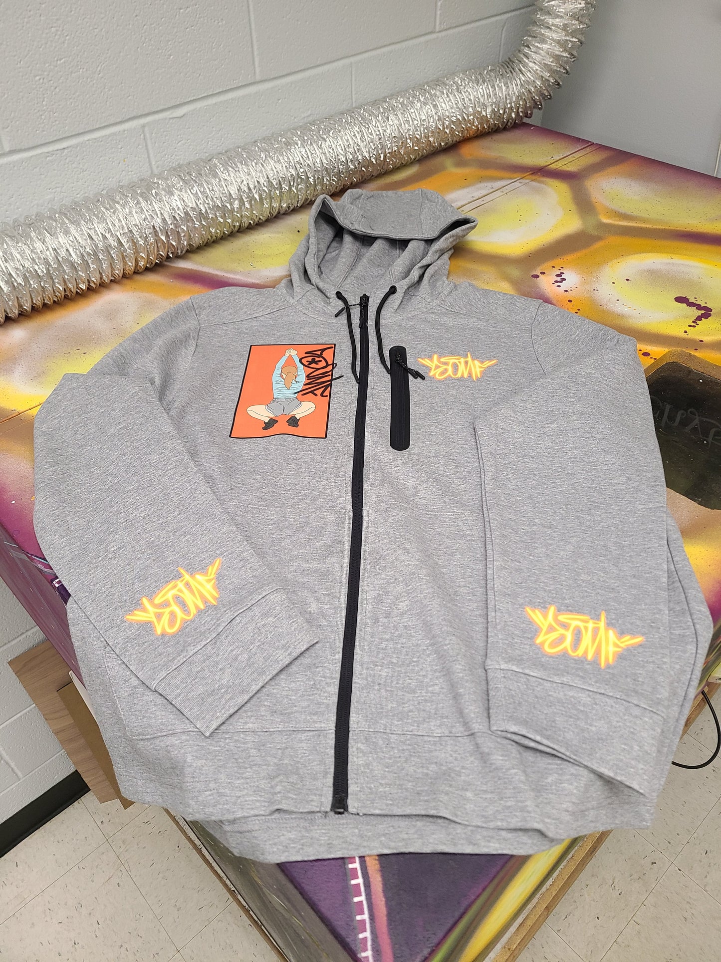 ****Sold Out**** Grey SOMF Full-Zip Hoodie (Front and Back)
