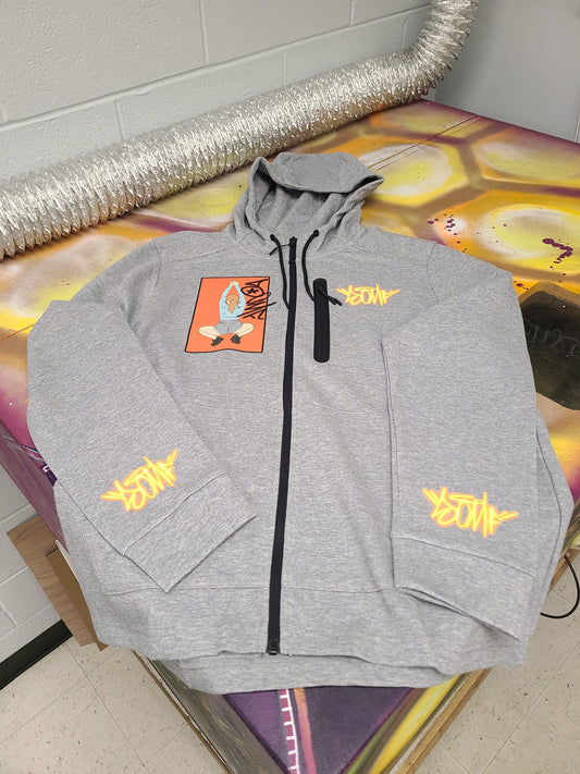 ****Sold Out**** Grey SOMF Full-Zip Hoodie (Front and Back)