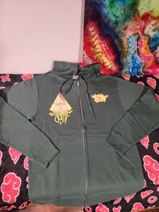 ****Sold Out**** Green Rainbow Rail SOMF Full Zip Hoodie